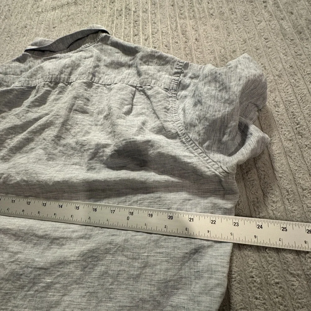 J.Crew‎ Shirt Mens L Blue Linen Cotton Baird McNutt Summer Vacation Breathable